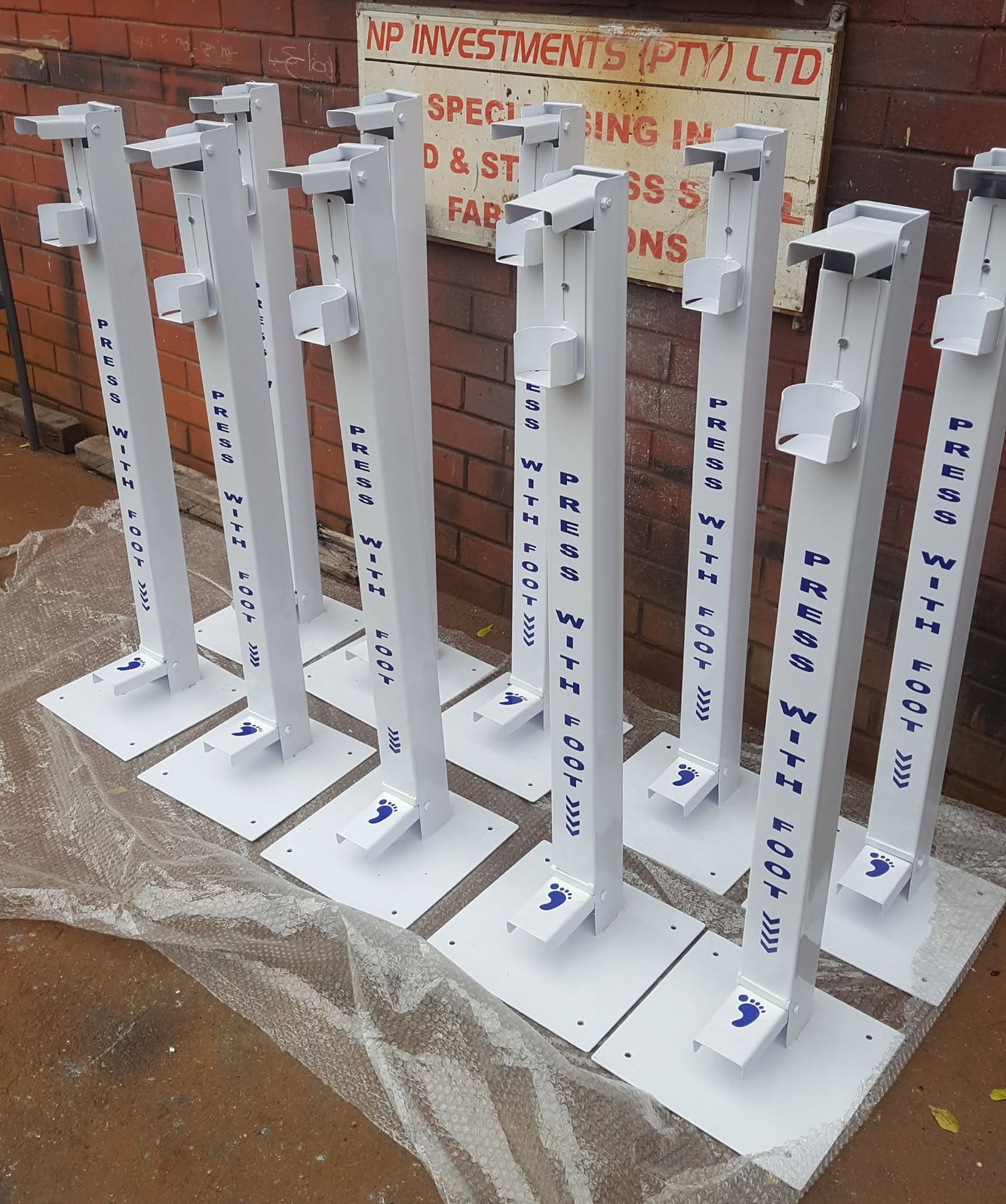 Steel trestle frames under fabrication in the NP Investments workshop